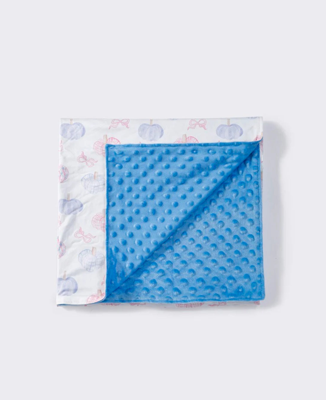 blue pumpkins and bows blanket PREORDER